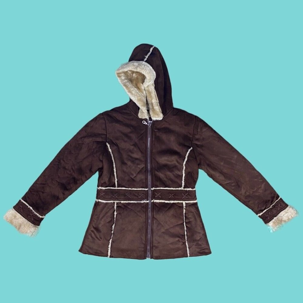Brown Sherpa Faux Fur Coat